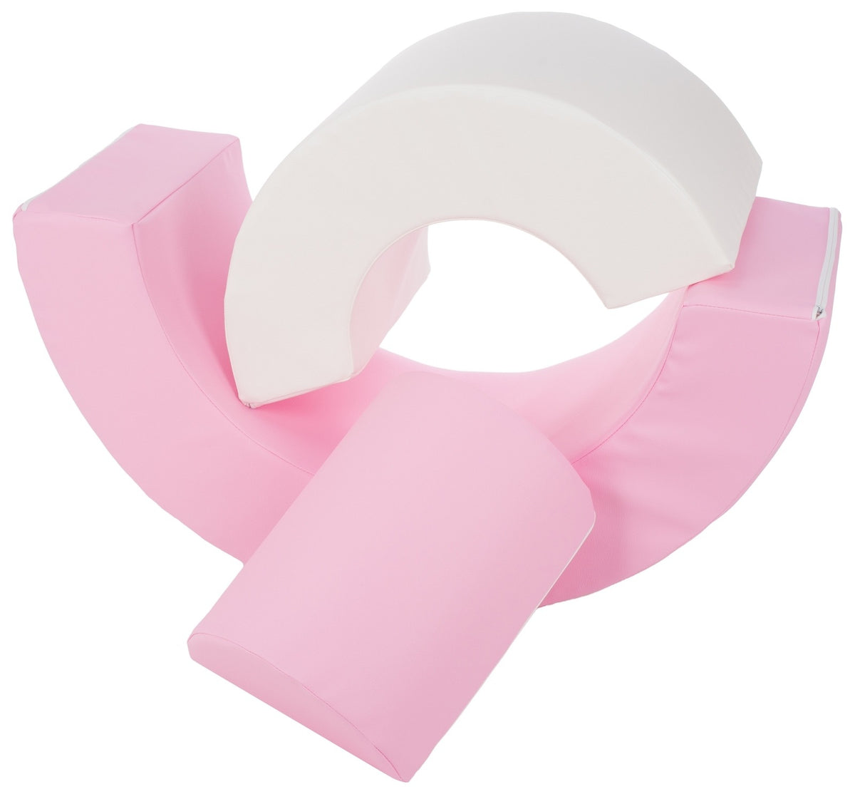 3 XXL-Schaumstoffbausteine Mini-Regenbogen-Set in Weiß · Pastell-Pink