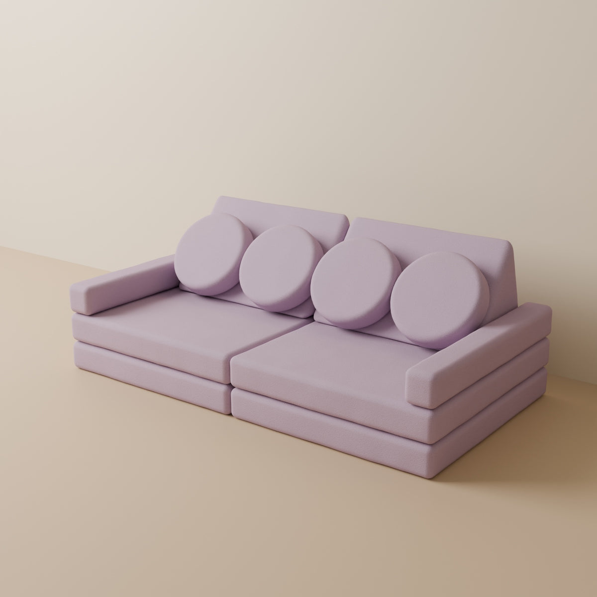 Wuselsofa Basis 10 Teile in 3D, Chenille Erika #wz3d_Chenille / Erika