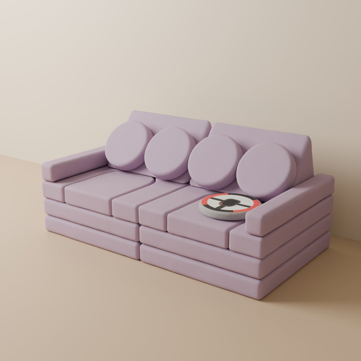 Wuselsofa 14 Teile in 3D, Chenille Erika #wz3d_Chenille / Erika