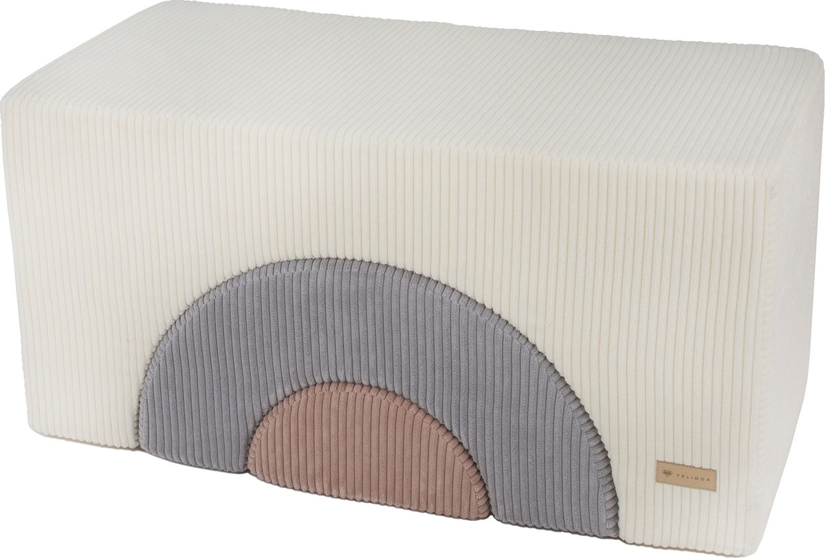 3 XXL-Schaumstoffbausteine Regenbogen-Set in Creme · Grau · Rosa