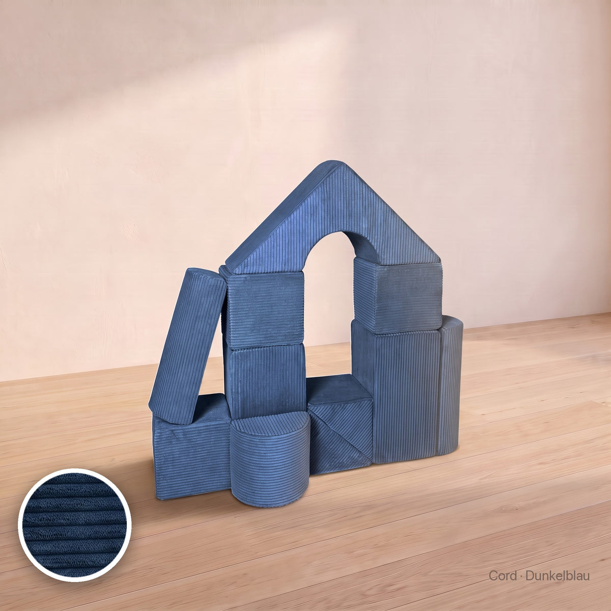 Schloss-Set 11 Schaumstoffbausteine, Cord · Dunkelblau #Farbe_variantenbild