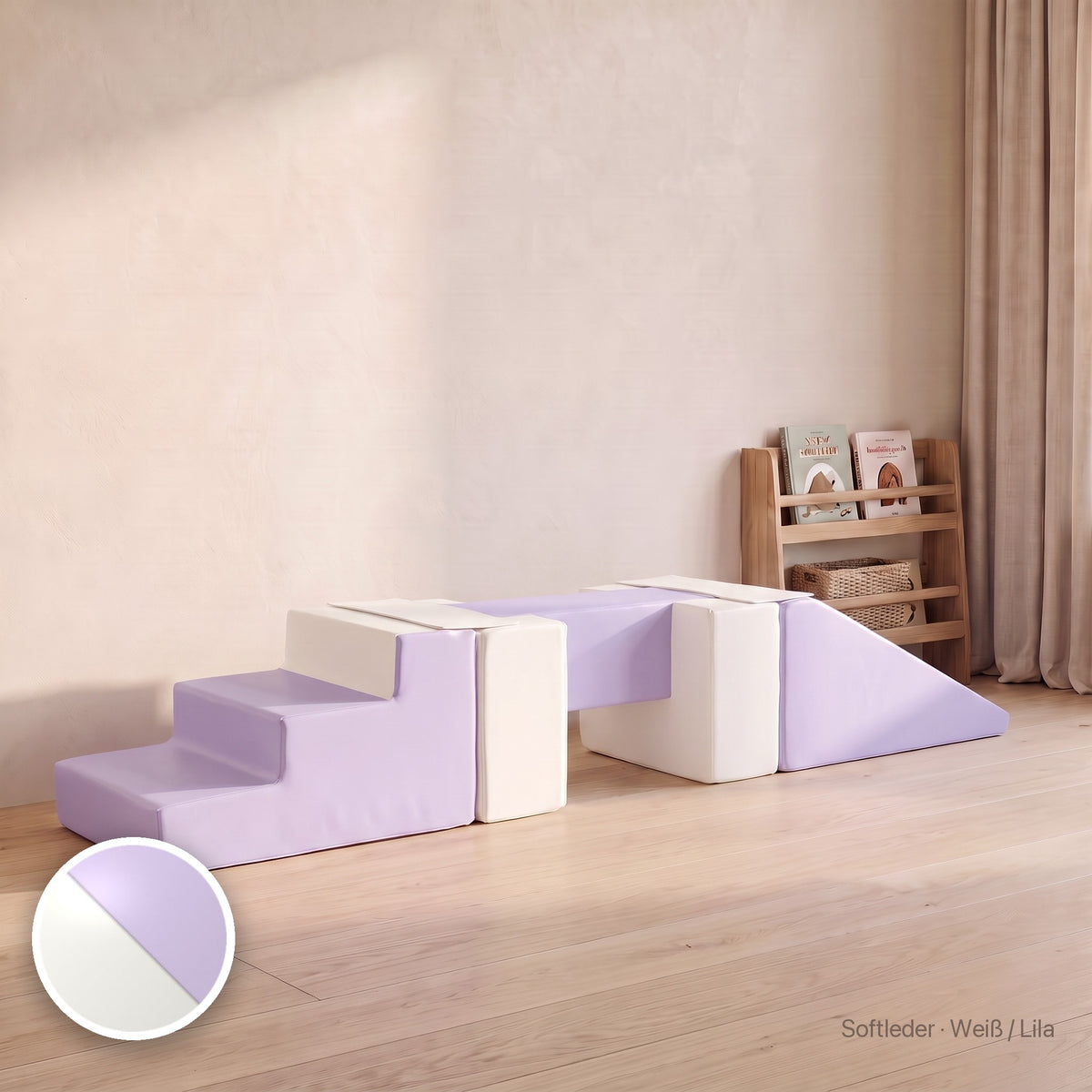 Wuselsteg mit Rutsche, Softleder · Weiß / Lila #Farbe_variantenbild