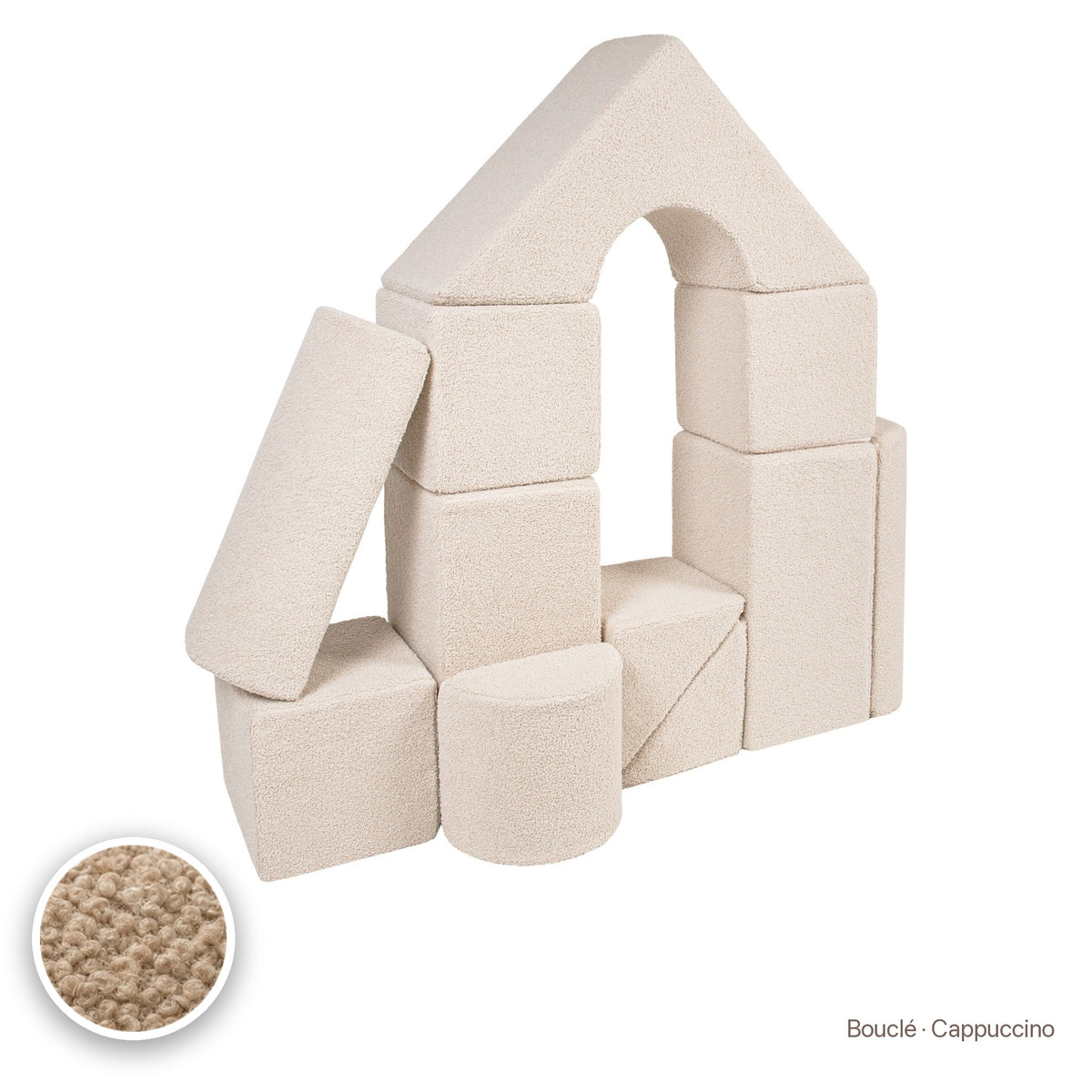 Schloss-Set 11 Schaumstoffbausteine, Bouclé · Cappuccino #Farbe_variantenbild