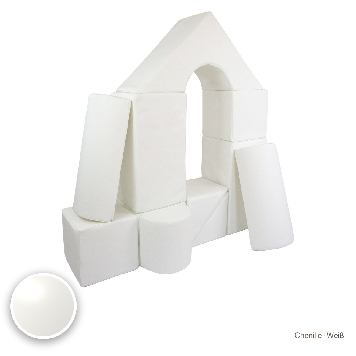 Schloss-Set 11 Schaumstoffbausteine, Chenille · Weiß #Farbe_variantenbild