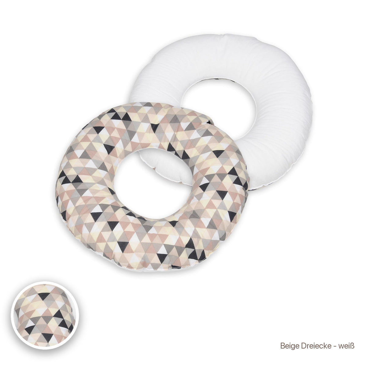 Donut-Kissen, Beige Dreiecke - weiß #Farbe_variantenbild