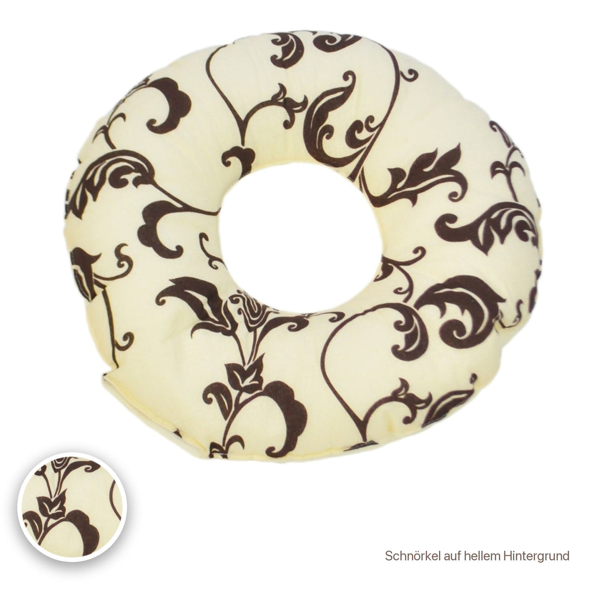 Donut-Kissen, Schnörkel auf hellem Hintergrund #Farbe_variantenbild
