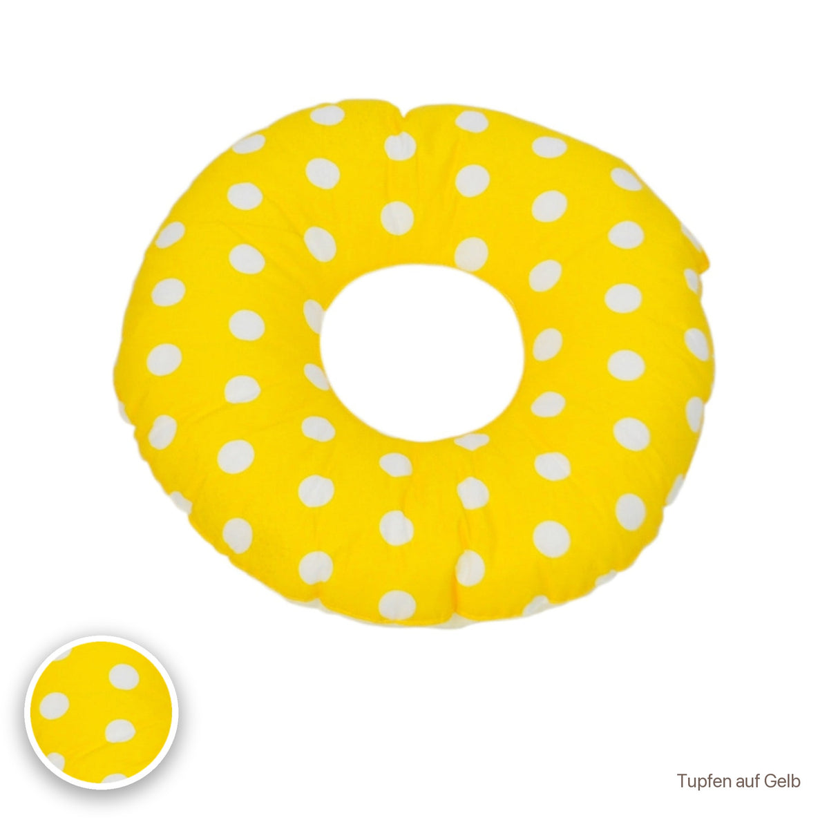 Donut-Kissen, Tupfen auf Gelb #Farbe_variantenbild