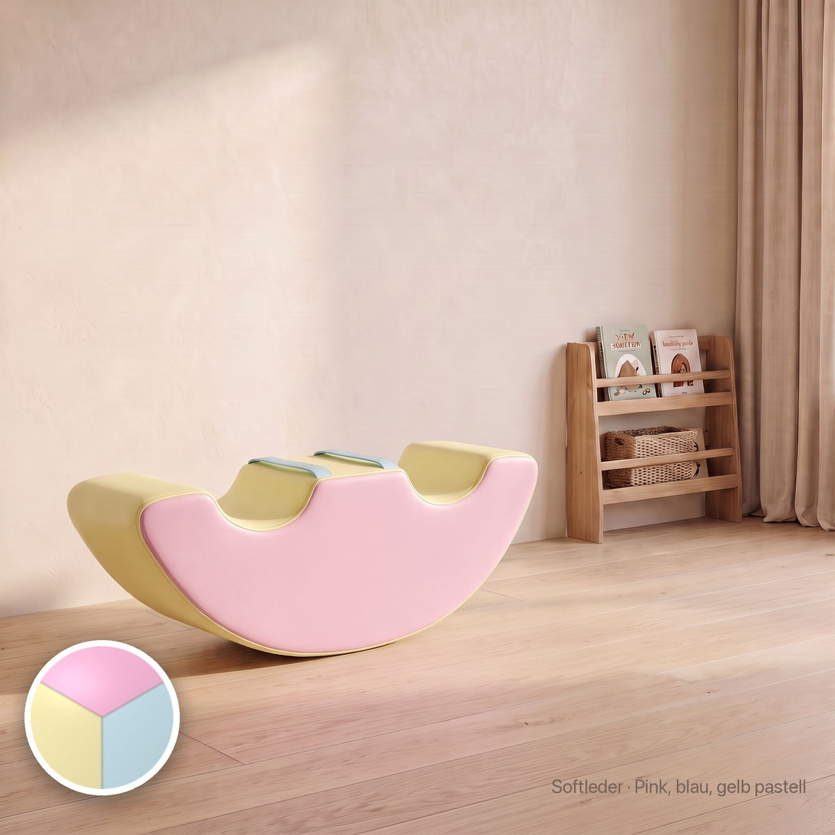 Doppel-Wuselschaukel, Softleder · Pink, blau, gelb pastell #Farbe_variantenbild