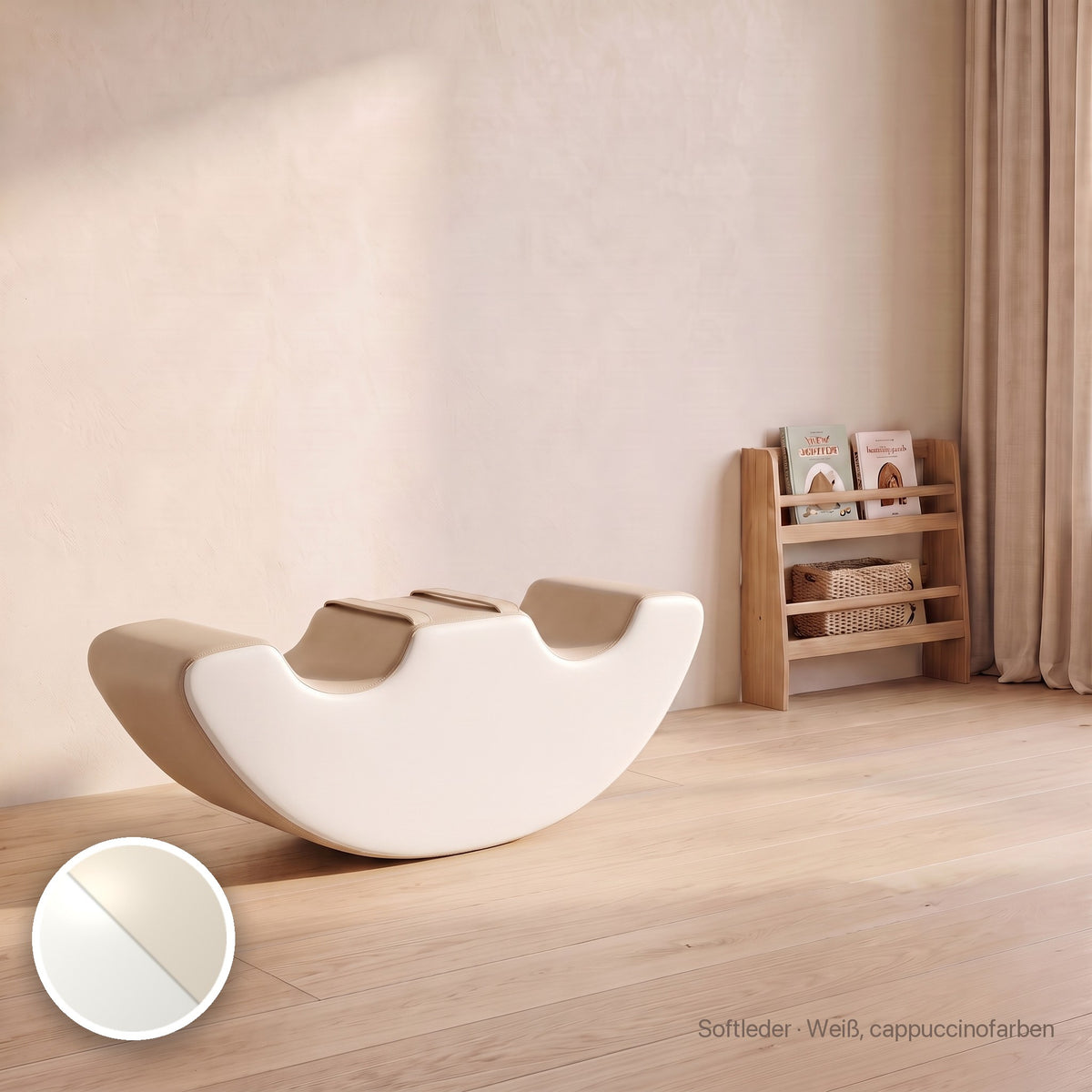 Doppel-Wuselschaukel, Softleder · Weiß, cappuccinofarben #Farbe_variantenbild