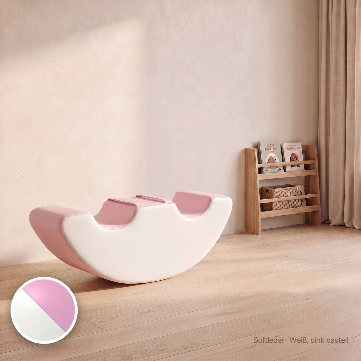 Doppel-Wuselschaukel, Softleder · Weiß, pink pastell #Farbe_variantenbild