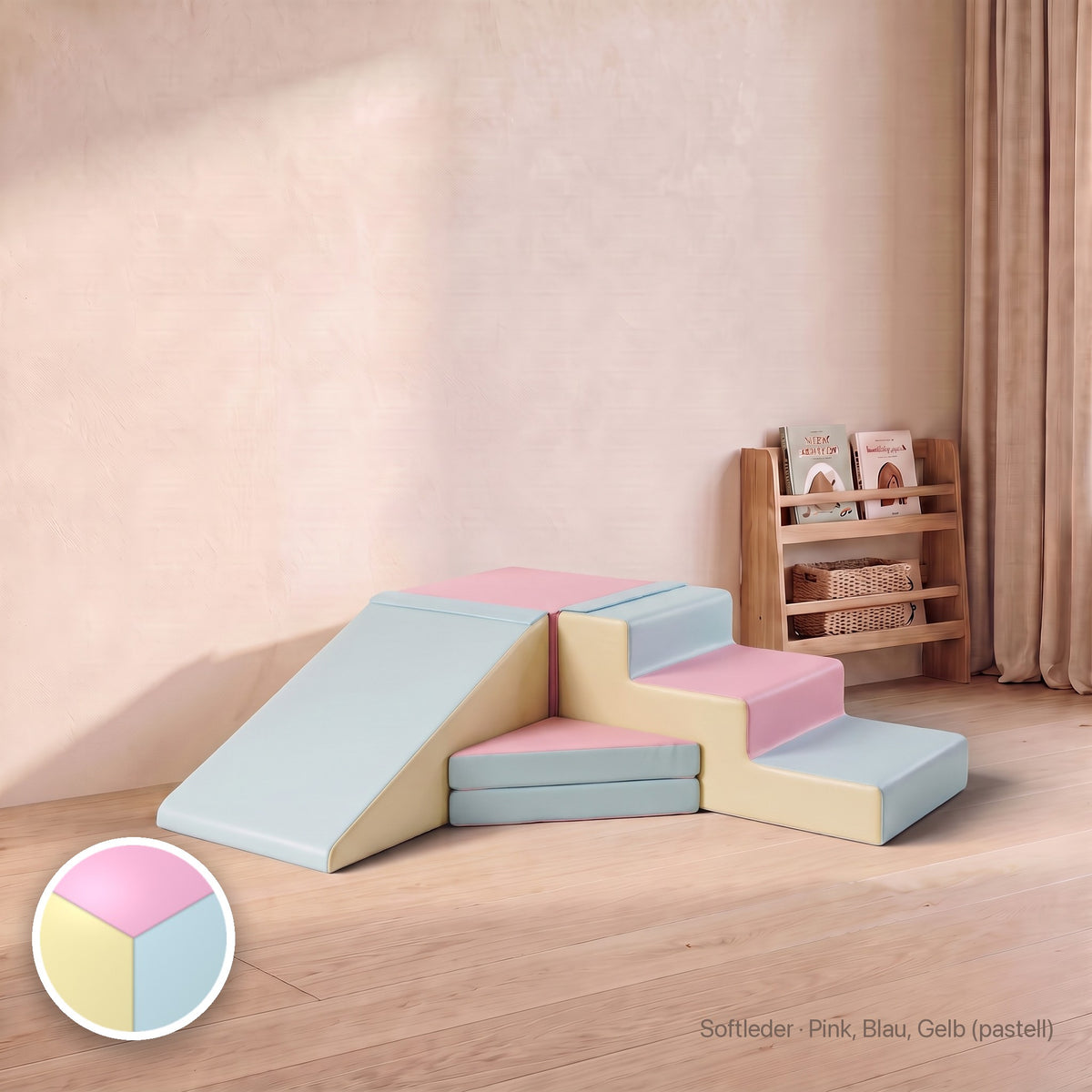 Große Wuselrutsche, Softleder · Pink, Blau, Gelb (pastell) #Farbe_variantenbild