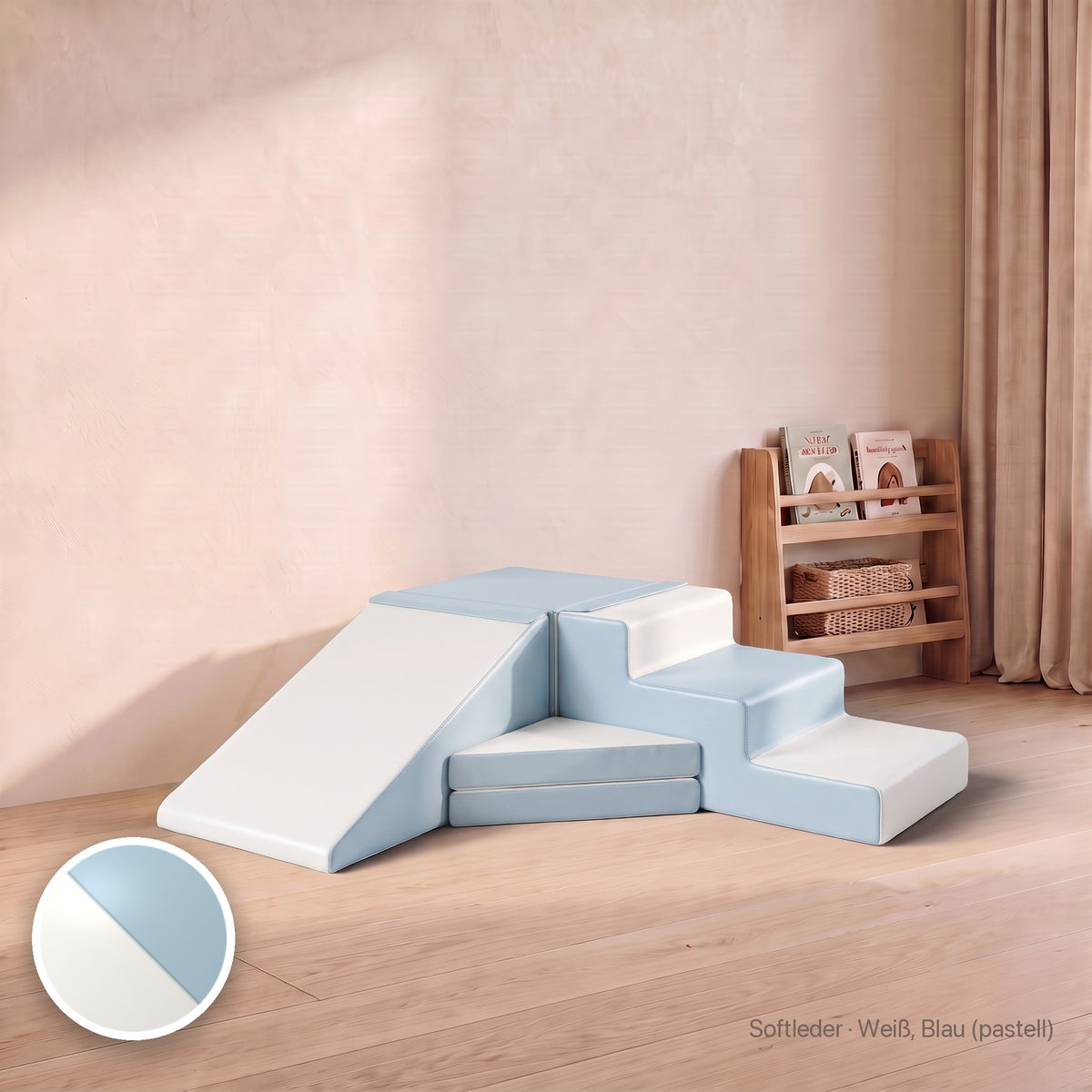 Große Wuselrutsche, Softleder · Weiß, Blau (pastell) #Farbe_variantenbild