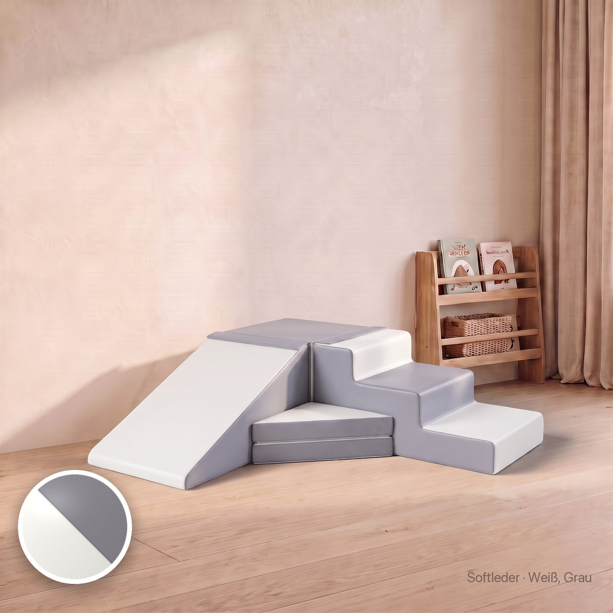 Große Wuselrutsche, Softleder · Weiß, Grau #Farbe_variantenbild