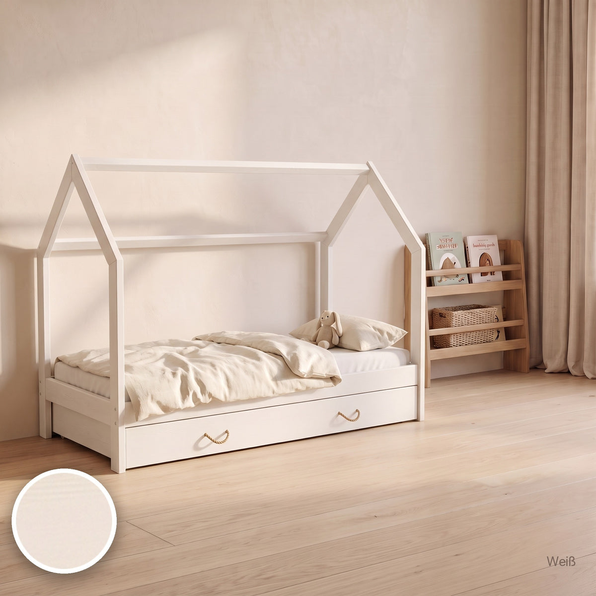 Hausbett mit Schublade, Weiß #Farbe_variantenbild