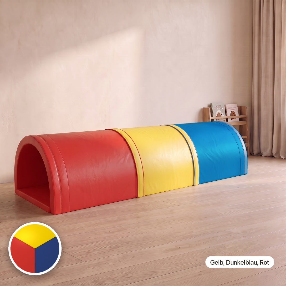 Wuseltunnel 3-teilig, Gelb, Dunkelblau, Rot #Farbe_variantenbild