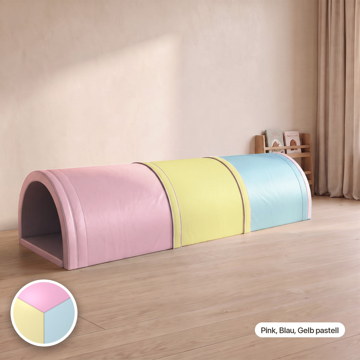 Wuseltunnel 3-teilig, Pink, Blau, Gelb pastell #Farbe_variantenbild