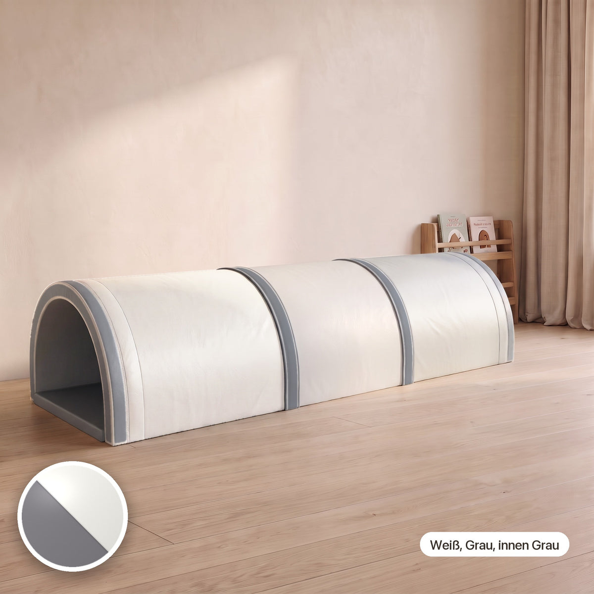 Wuseltunnel 3-teilig, Weiß, Grau, innen Grau #Farbe_variantenbild