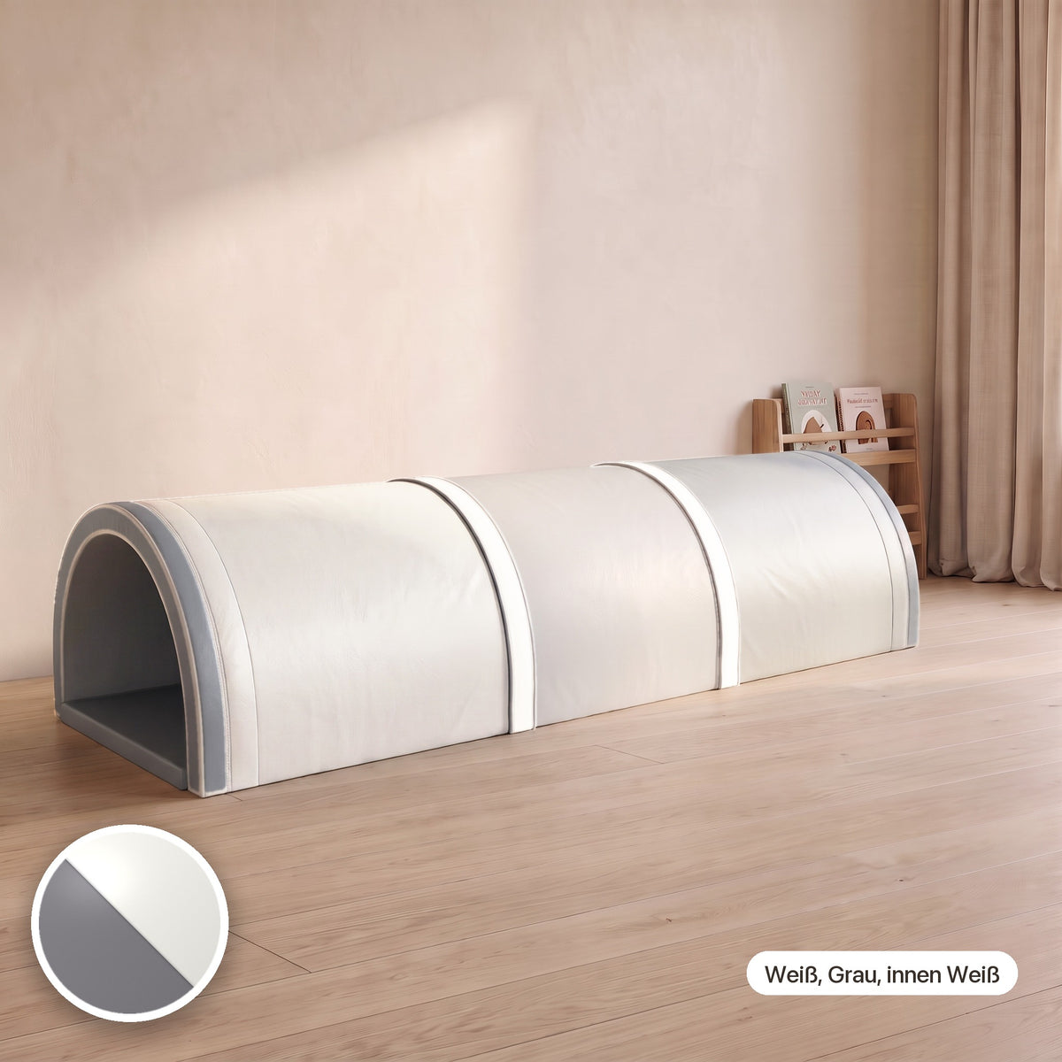 Wuseltunnel 3-teilig, Weiß, Grau, innen Weiß #Farbe_variantenbild
