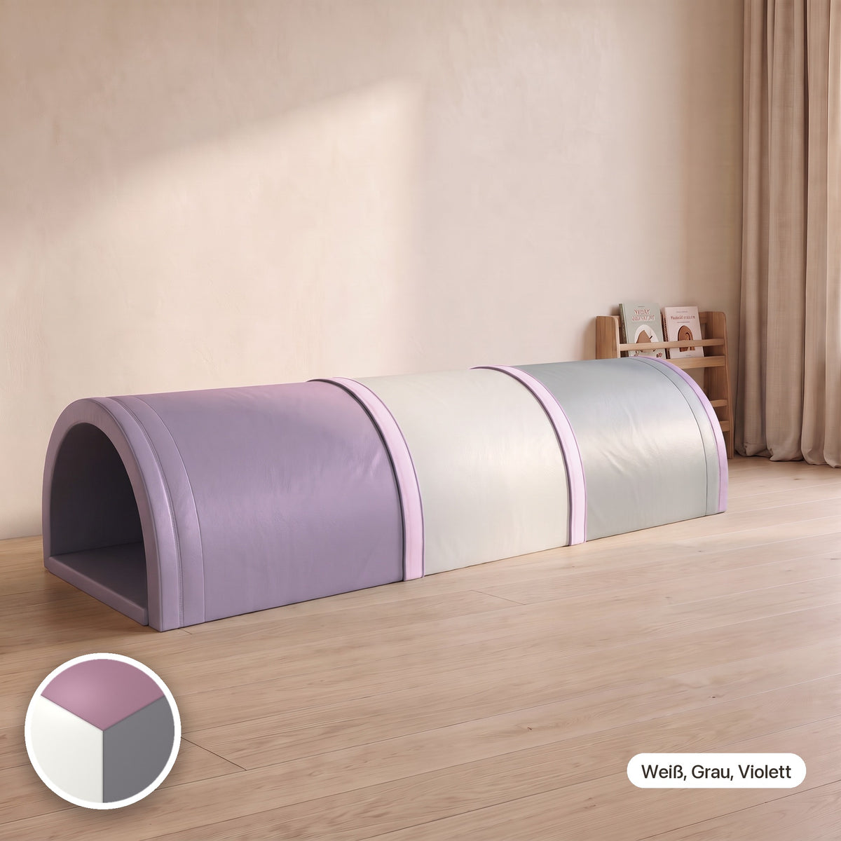 Wuseltunnel 3-teilig, Weiß, Grau, Violett #Farbe_variantenbild