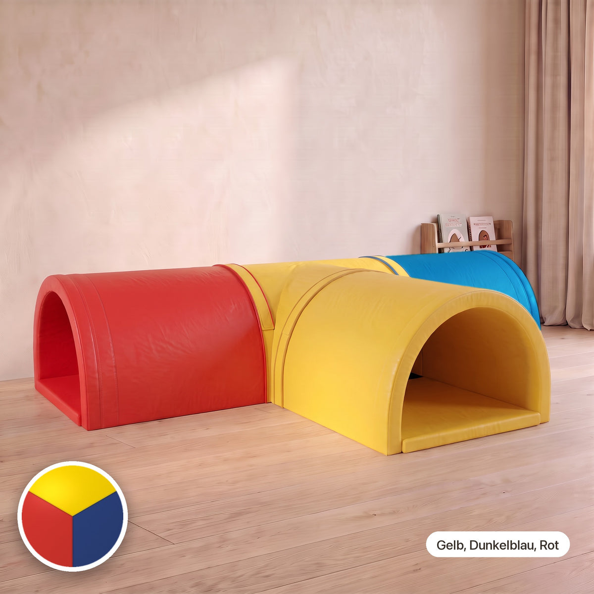 Wuseltunnel 4-teilig, Gelb, Dunkelblau, Rot #Farbe_variantenbild