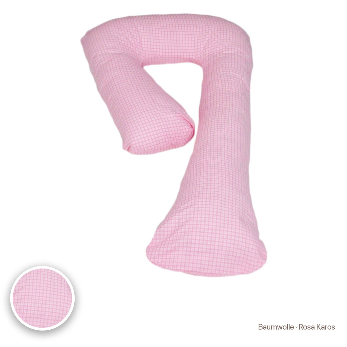 Schwangerschaftskissen 7-Form, Baumwolle · Rosa Karos #Farbe_variantenbild