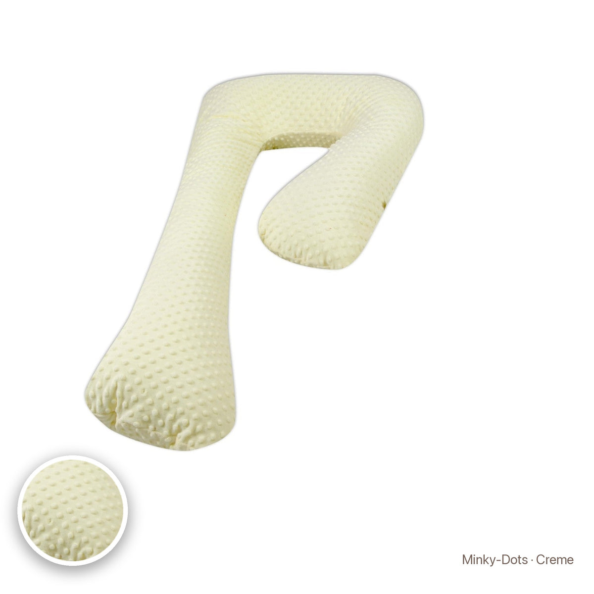 Schwangerschaftskissen 7-Form, Minky-Dots · Creme #Farbe_variantenbild
