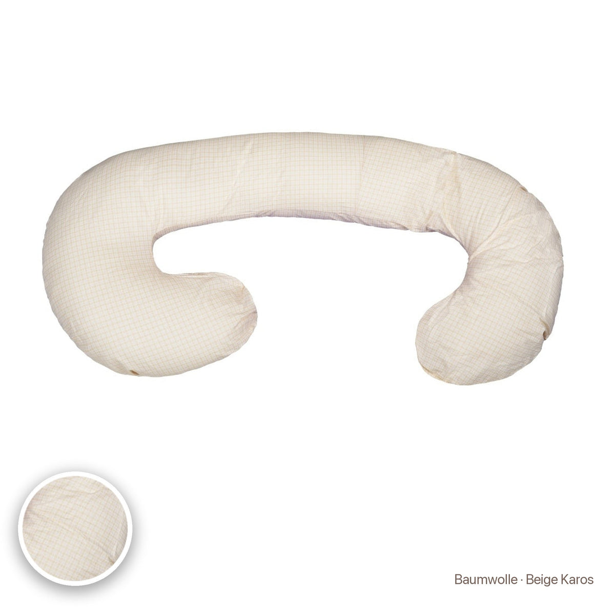 Schwangerschaftskissen C-Form, Baumwolle · Beige Karos #Farbe_variantenbild
