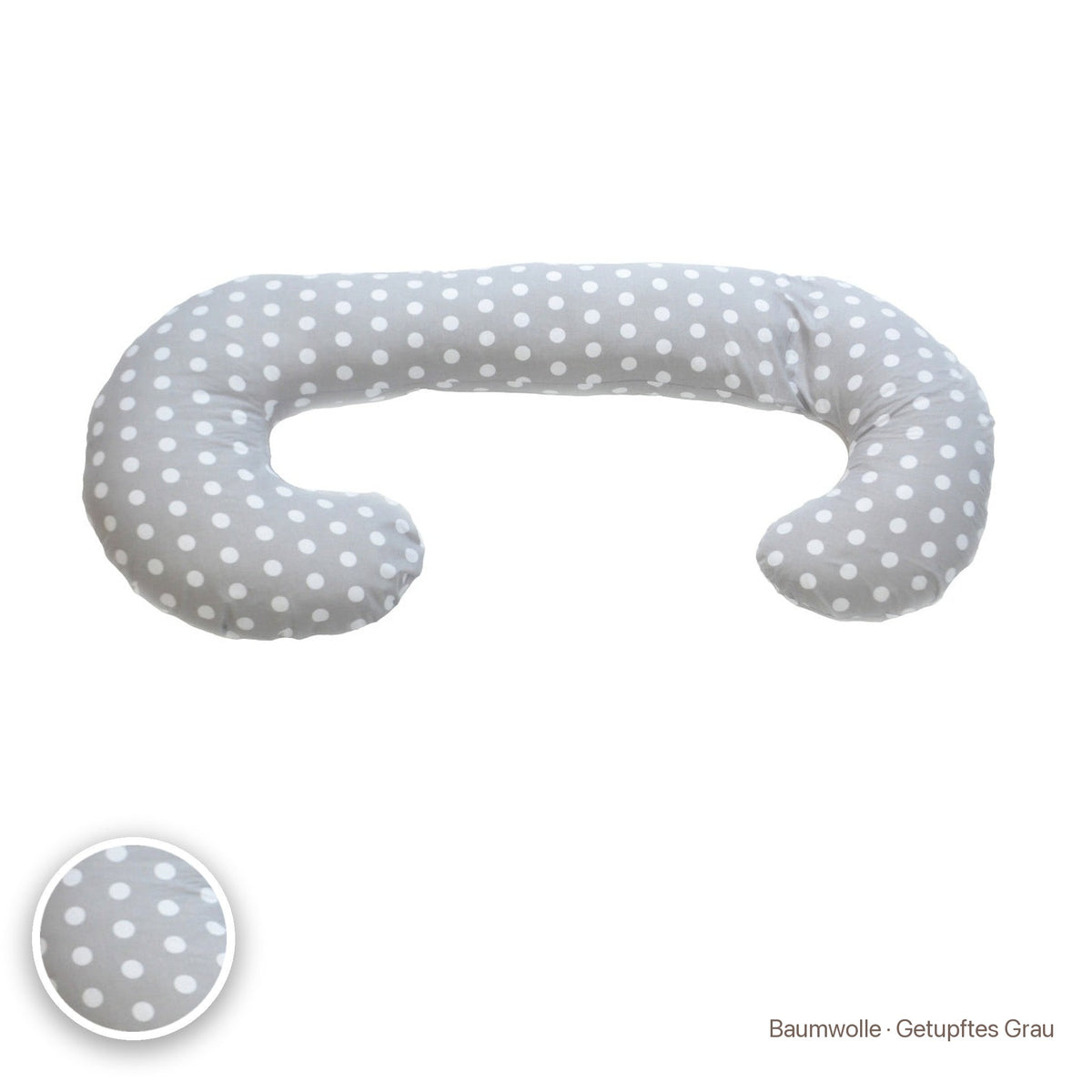 Schwangerschaftskissen C-Form, Baumwolle · Getupftes Grau #Farbe_variantenbild