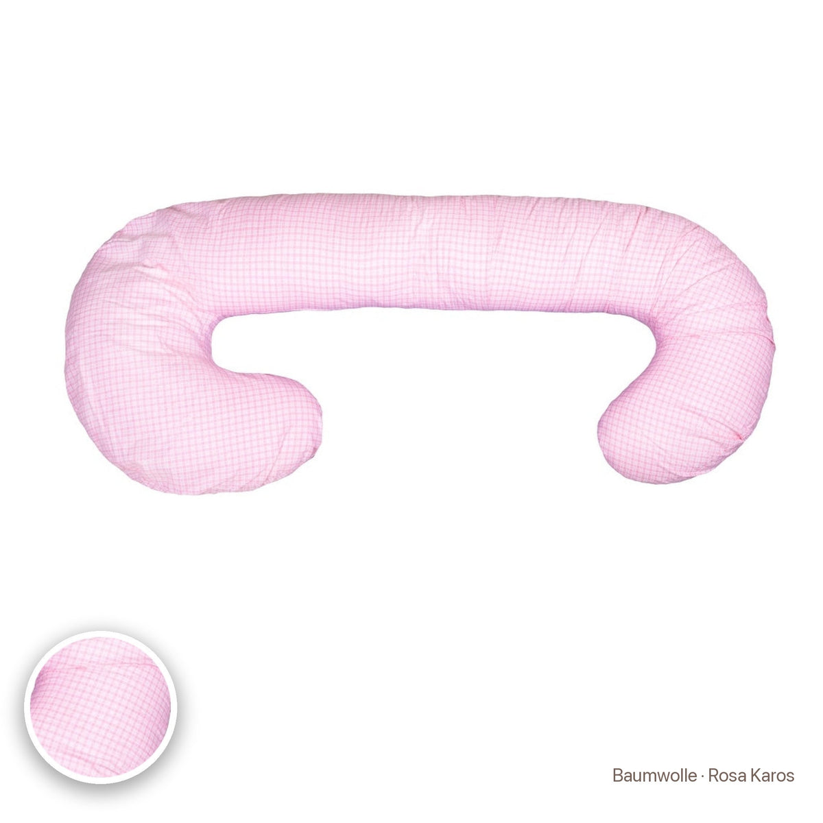 Schwangerschaftskissen C-Form, Baumwolle · Rosa Karos #Farbe_variantenbild