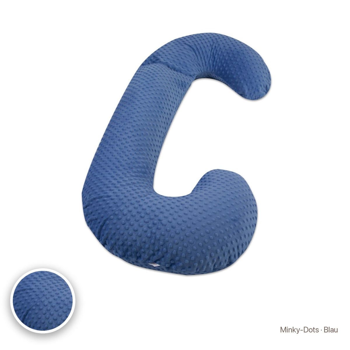 Schwangerschaftskissen C-Form, Minky-Dots · Blau #Farbe_variantenbild