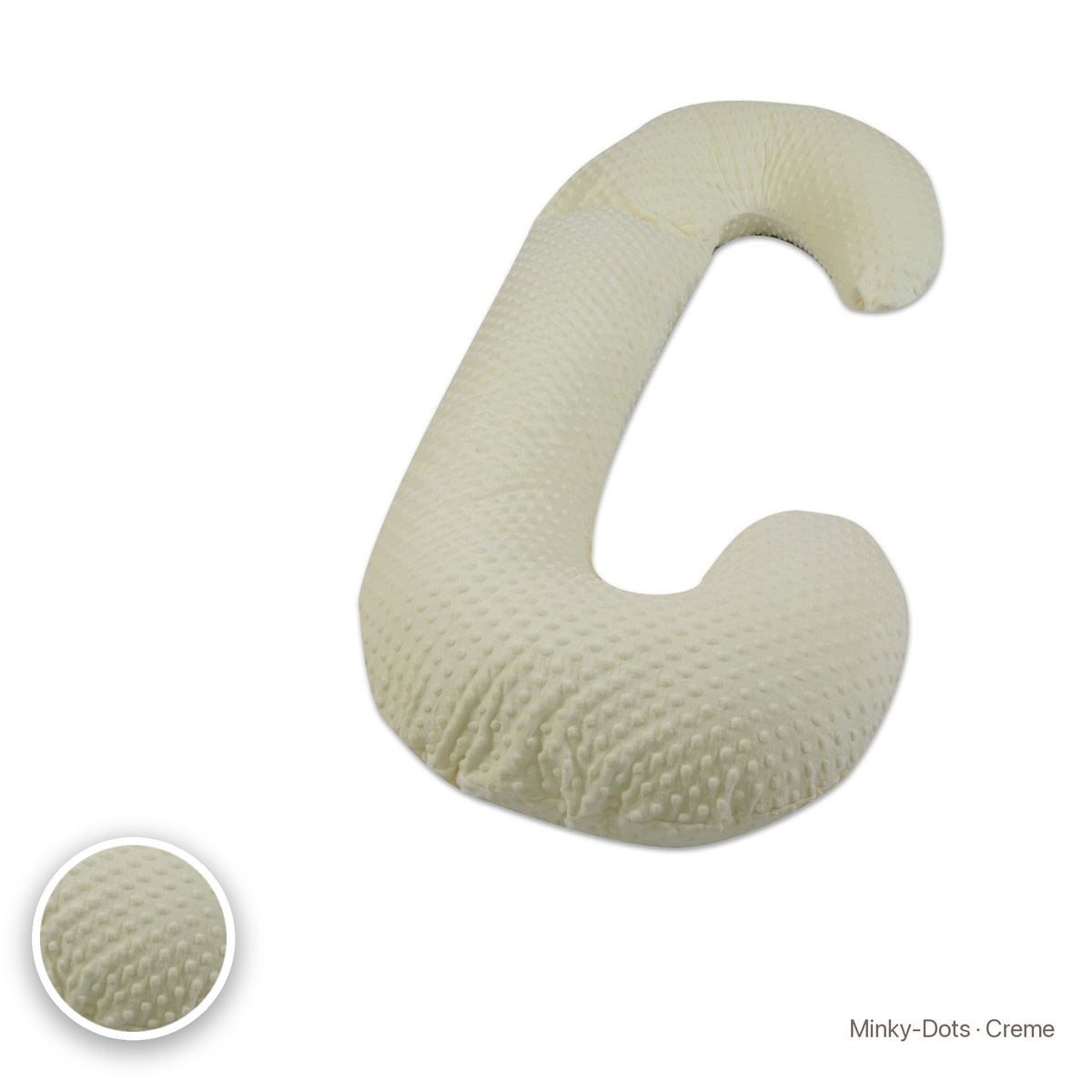 Schwangerschaftskissen C-Form, Minky-Dots · Creme #Farbe_variantenbild
