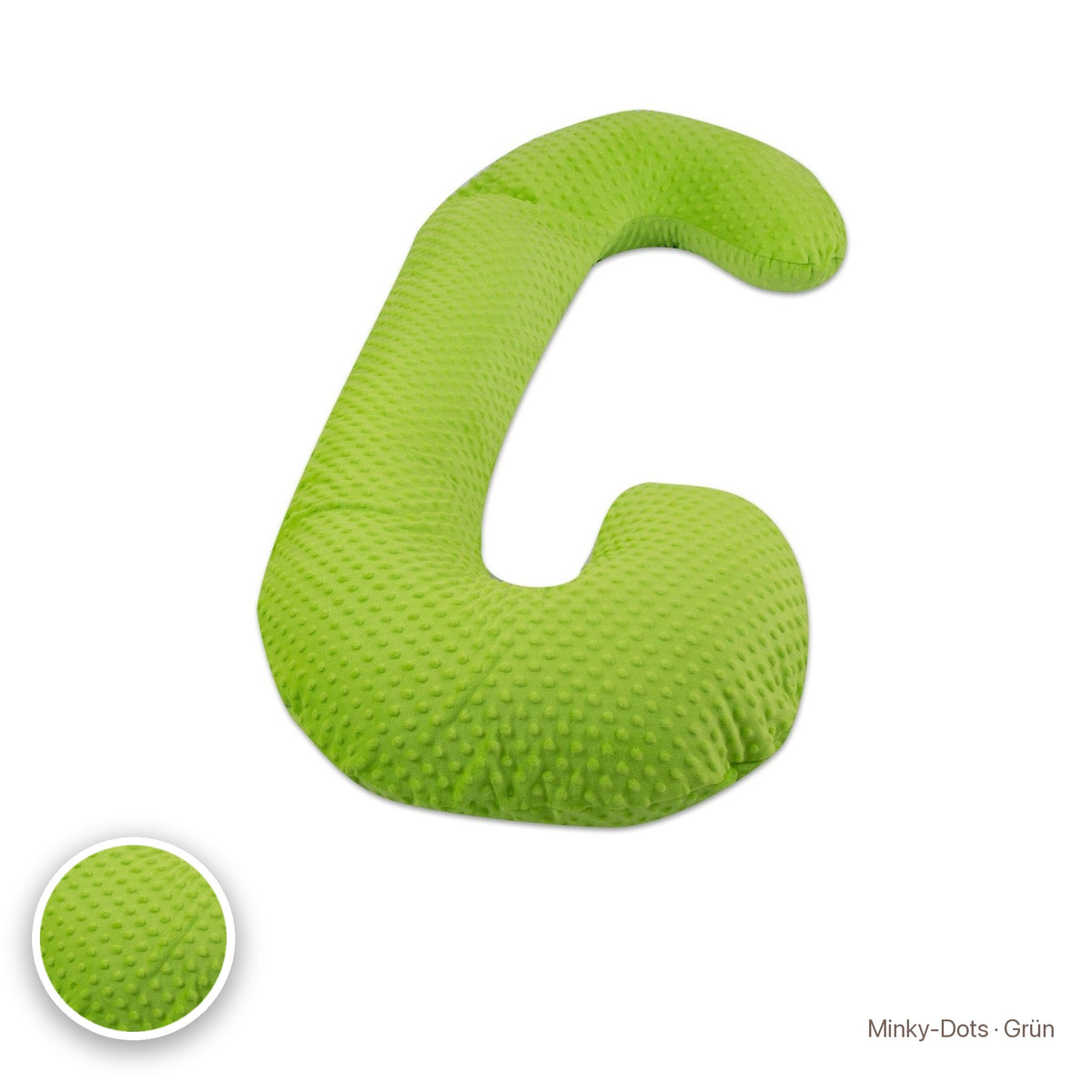 Schwangerschaftskissen C-Form, Minky-Dots · Grün #Farbe_variantenbild