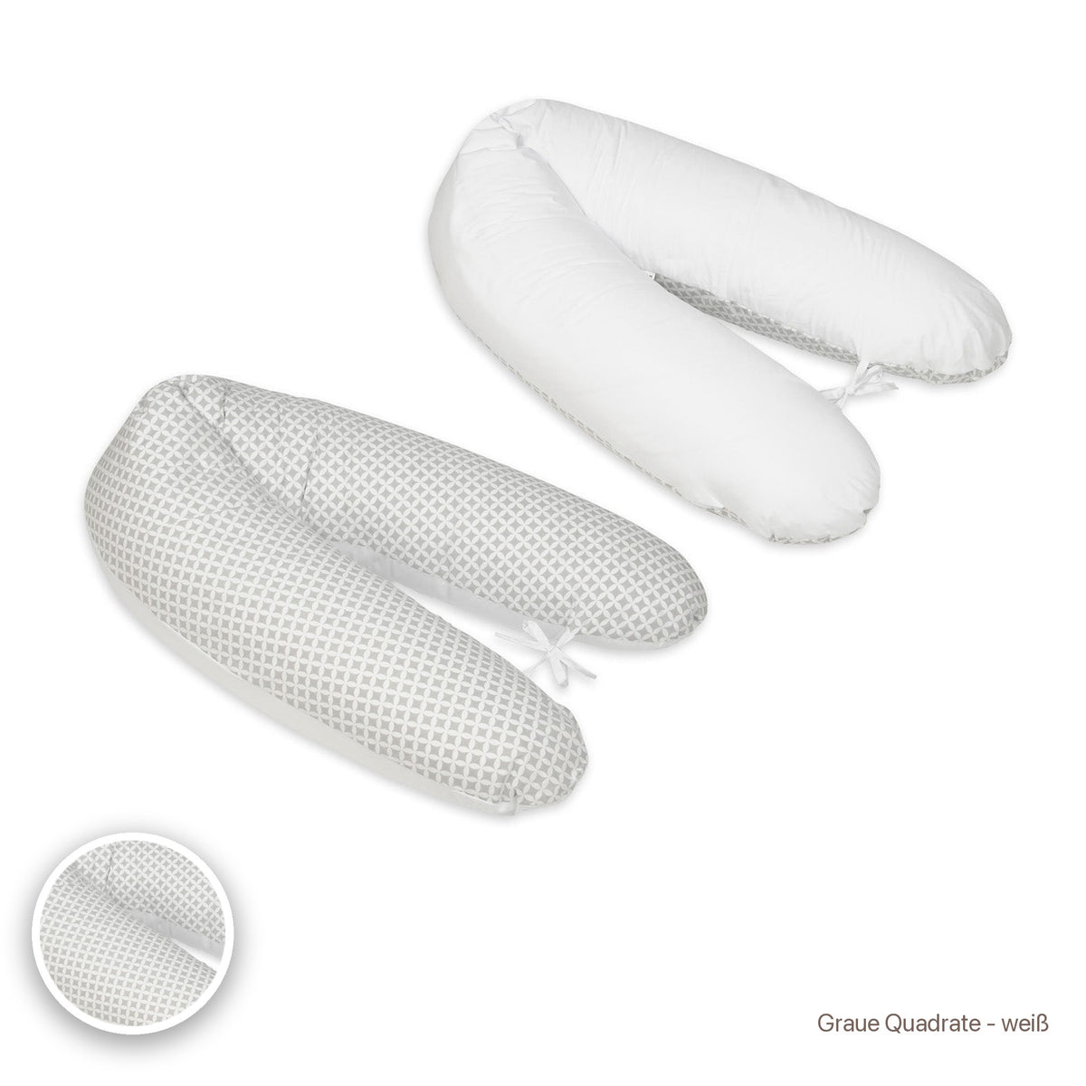 Schwangerschaftskissen Multi, Graue Quadrate - weiß #Farbe_variantenbild