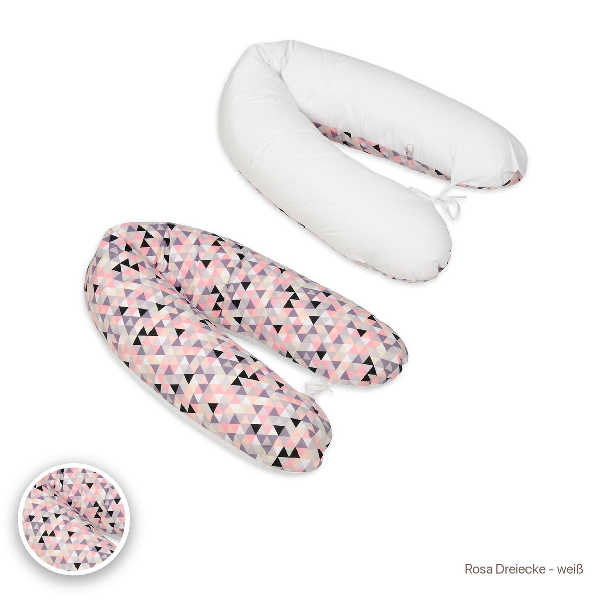 Schwangerschaftskissen Multi, Rosa Dreiecke - weiß #Farbe_variantenbild