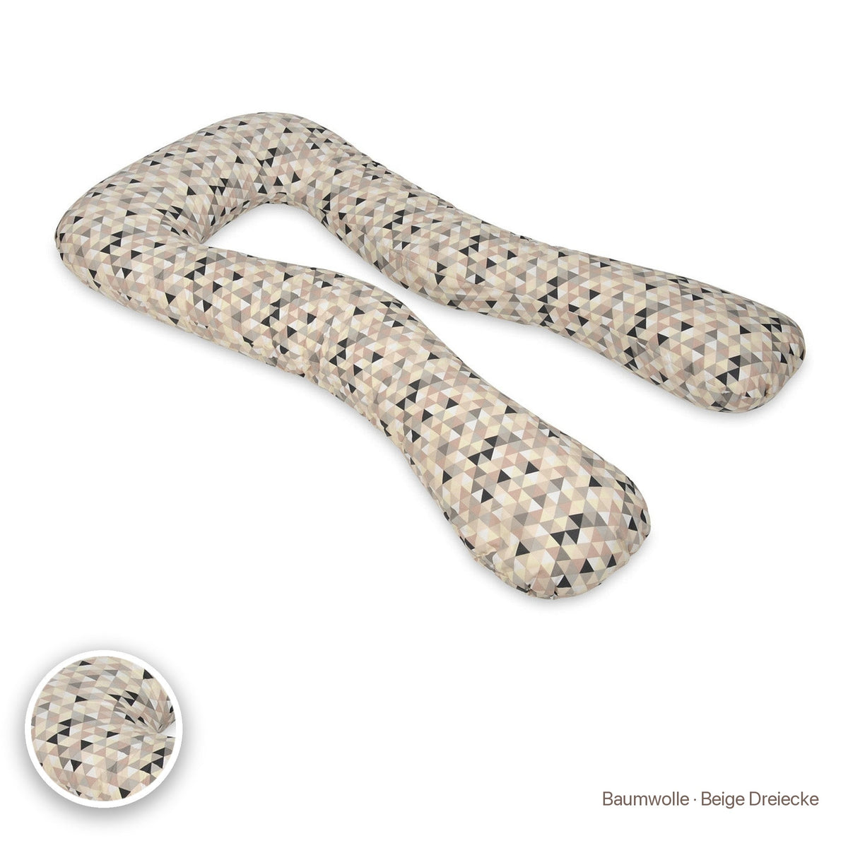 Schwangerschaftskissen U-Form, Baumwolle · Beige Dreiecke #Farbe_variantenbild