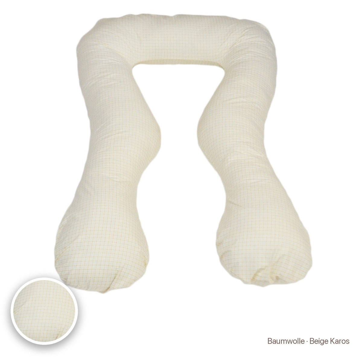 Schwangerschaftskissen U-Form, Baumwolle · Beige Karos #Farbe_variantenbild