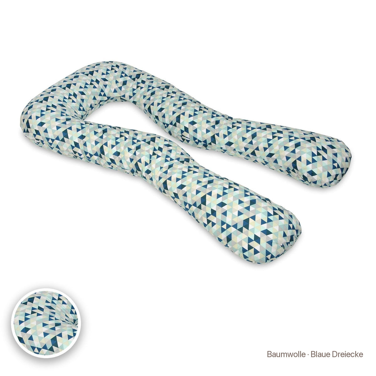 Schwangerschaftskissen U-Form, Baumwolle · Blaue Dreiecke #Farbe_variantenbild