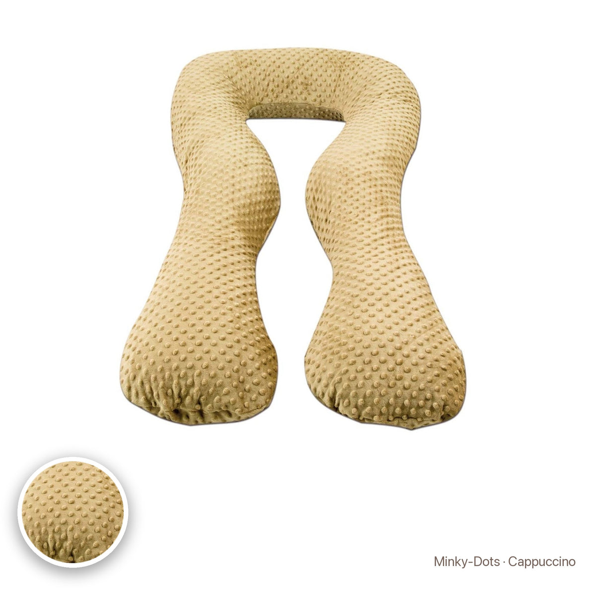 Schwangerschaftskissen U-Form, Minky-Dots · Cappuccino #Farbe_variantenbild