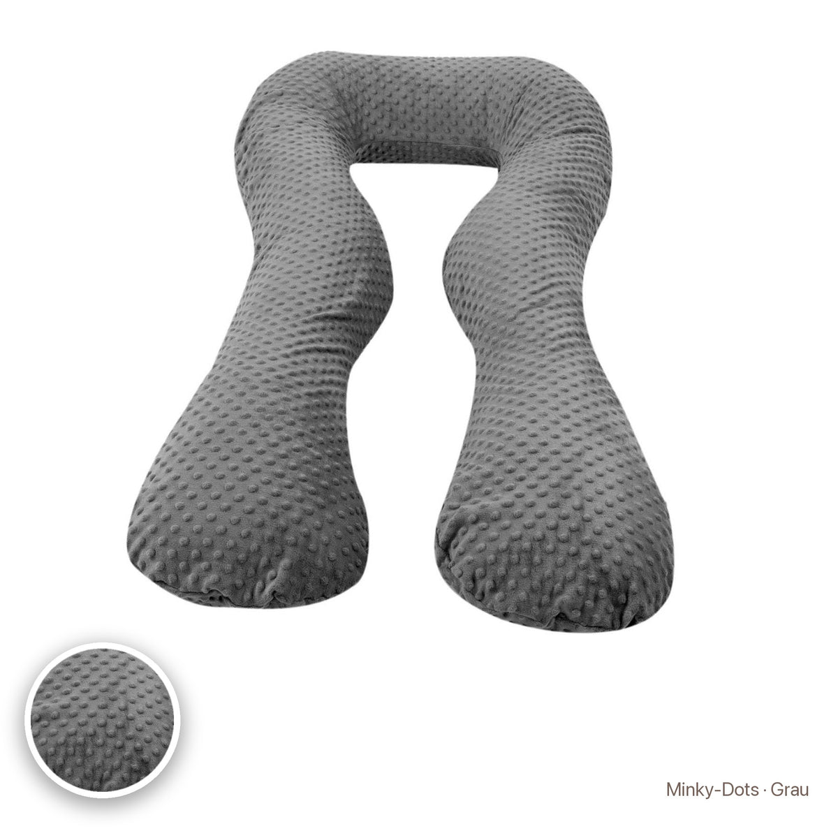 Schwangerschaftskissen U-Form, Minky-Dots · Grau #Farbe_variantenbild
