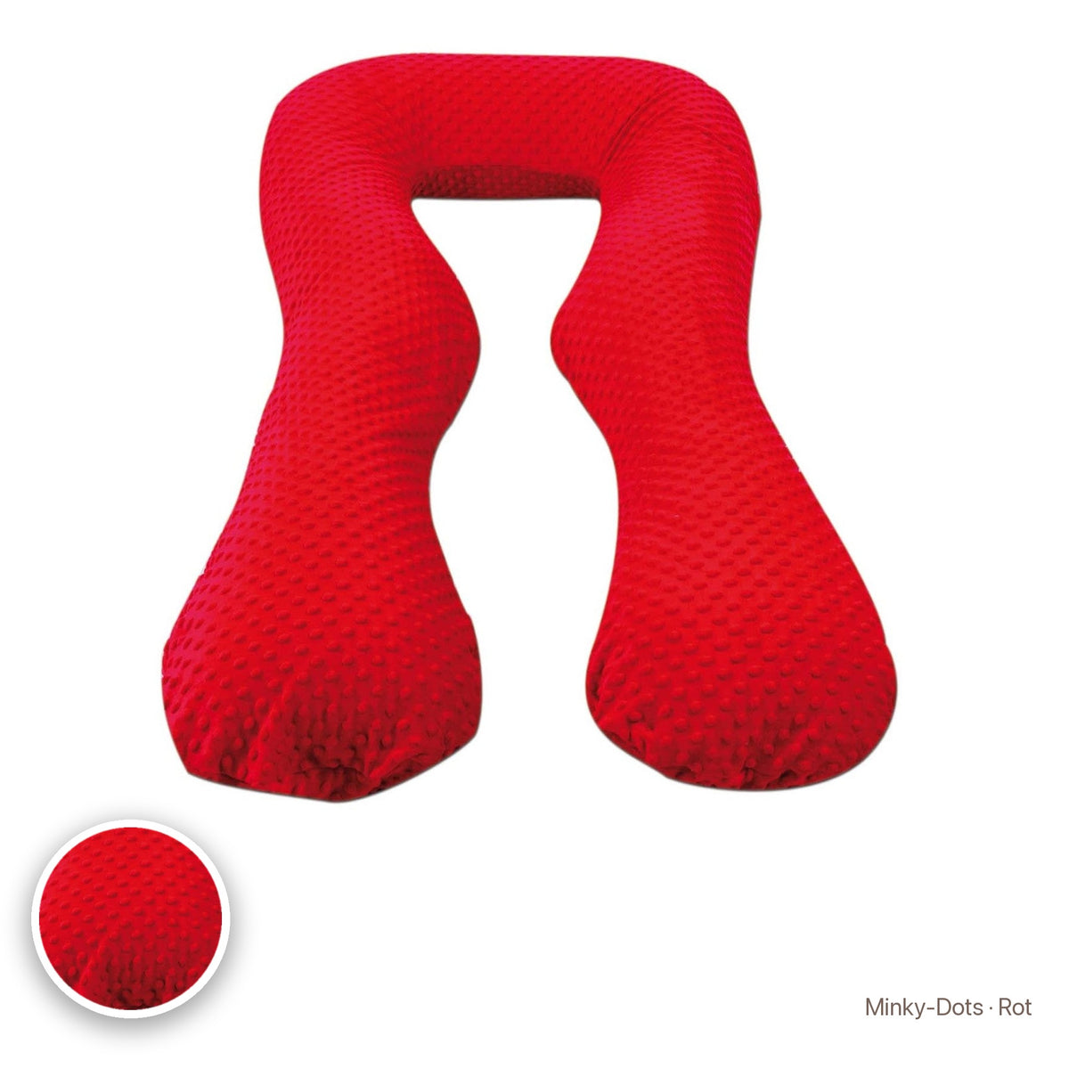 Schwangerschaftskissen U-Form, Minky-Dots · Rot #Farbe_variantenbild