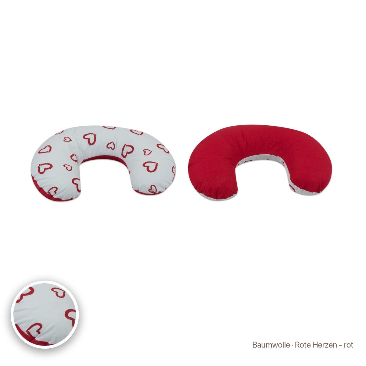 Kleines Stillkissen, Baumwolle · Rote Herzen - rot #Farbe_variantenbild