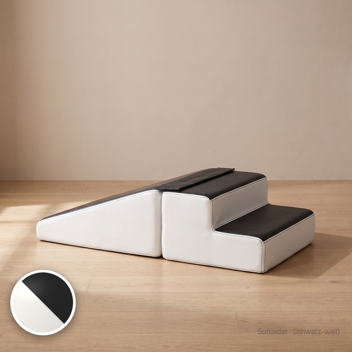 Wuselrutsche & Treppen-Set, Softleder · Schwarz-Weiß #Farbe_variantenbild