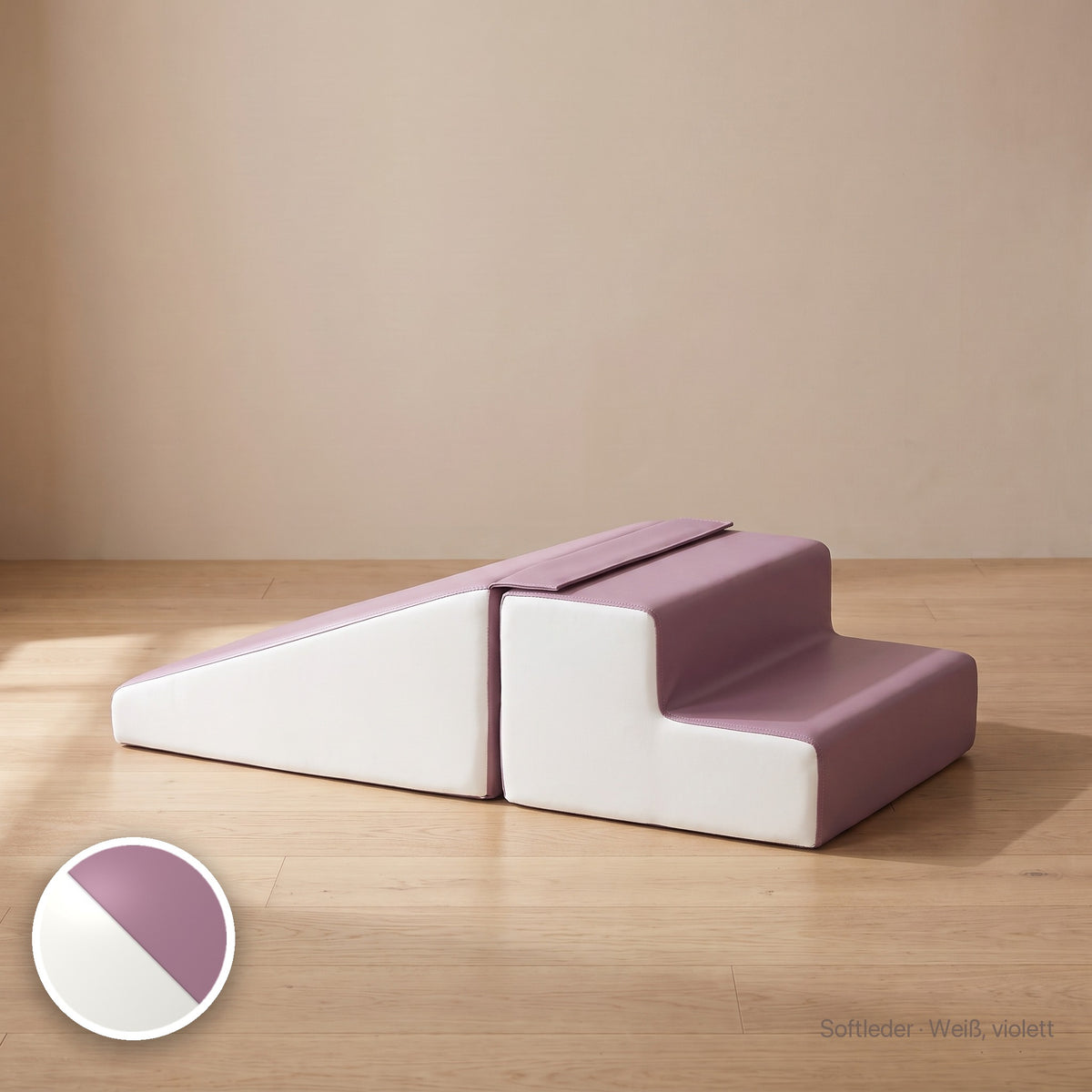Wuselrutsche & Treppen-Set, Softleder · Weiß / Violett #Farbe_variantenbild