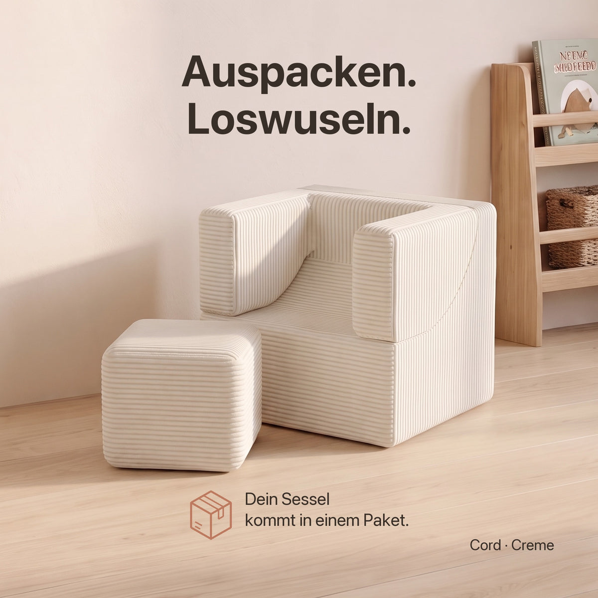 Wuselsessel 3-in-1: Auspacken, loswuseln – kommt in einem Paket